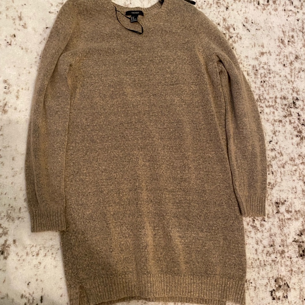 Beige sweater dress